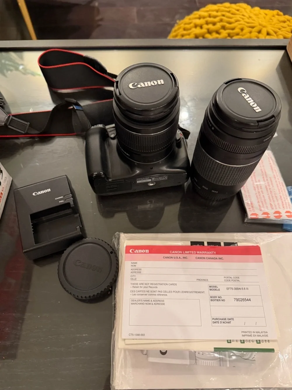 Canon EOS Rebel T3 EF-S 18-55 IS II Kit. Like new, perfectly working condition.